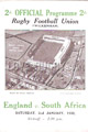 England v South Africa 1932 rugby  Programmes